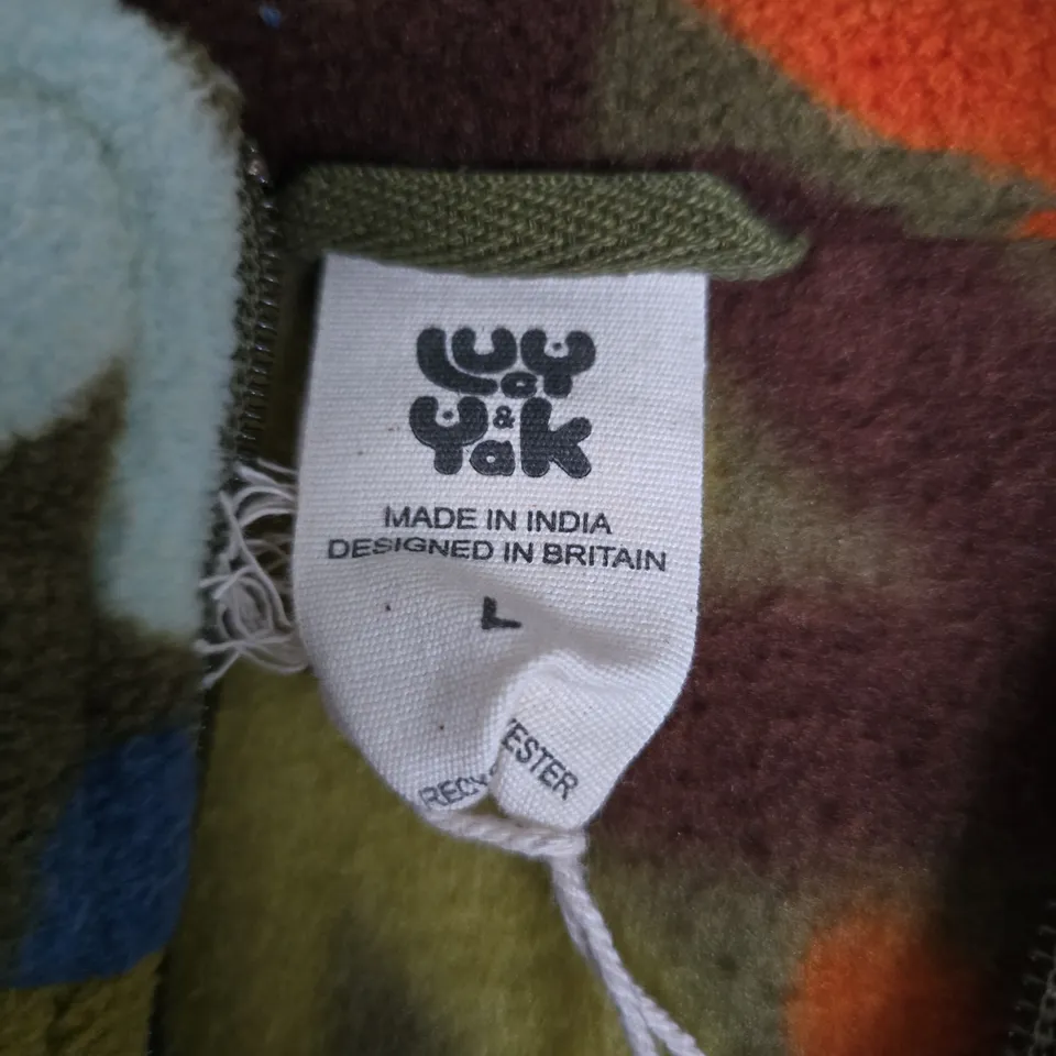 LUCY & YAK FLORAL PRINT CROP FLEECE ZIP JUMPER – UK SIZE L