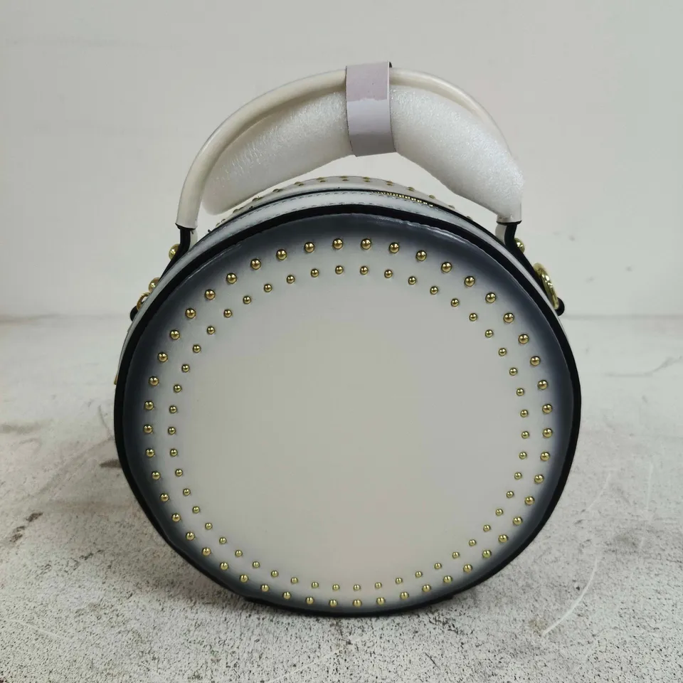 GENUINE LEATHER ROUND CROSSBODY BAG WITH HANDLE DROP