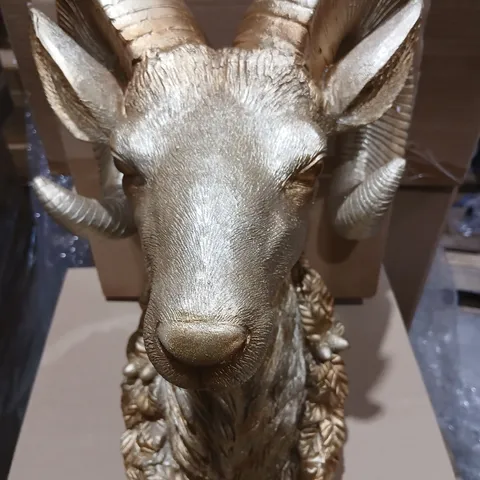 TWO GISELA GRAHAM LONDON DECORATIVE RAM HEAD SCULPTURE