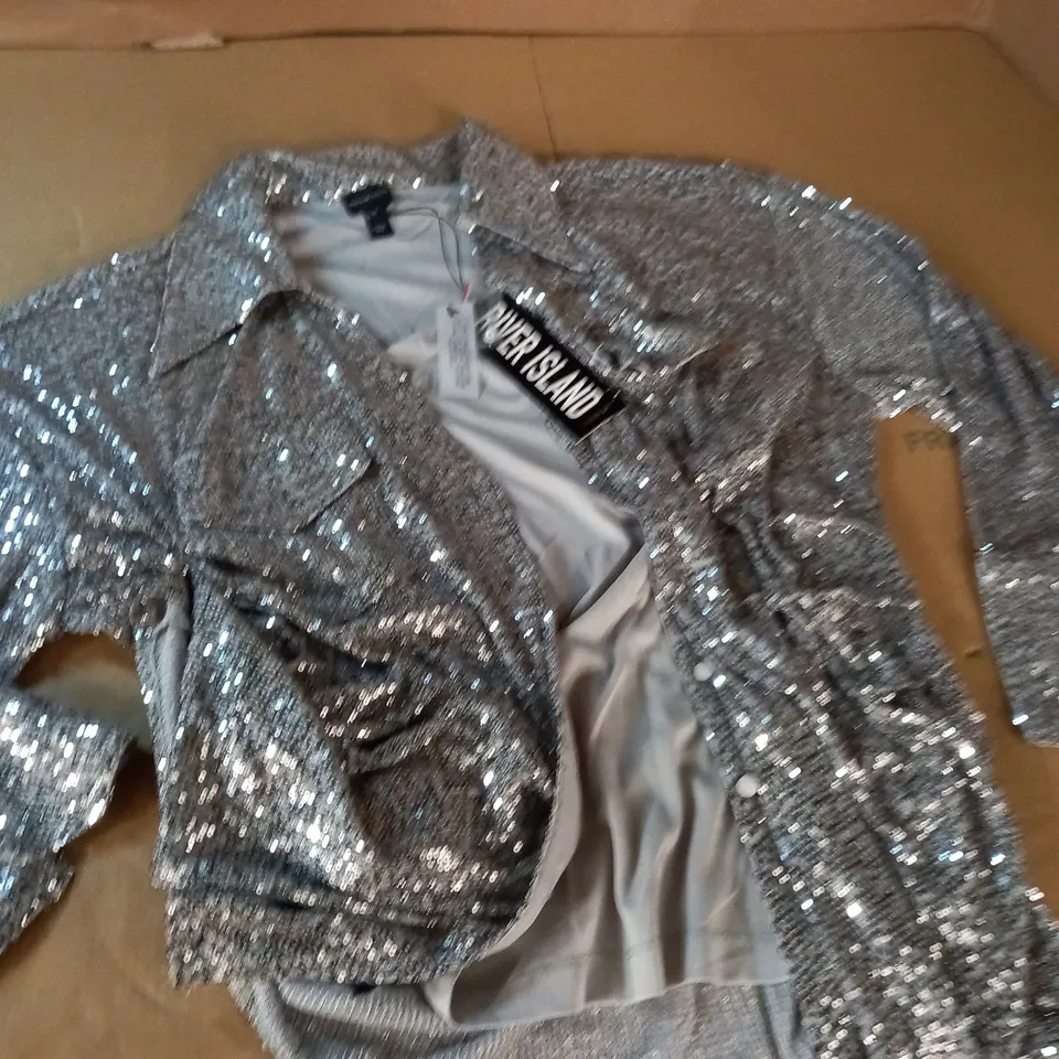 RIVER ISLAND SEQUIN SHIRT - 18