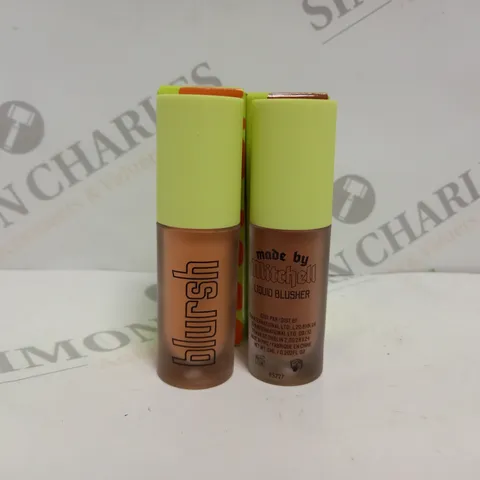 2 BOXED MADE BY MITCHELL LIQUID BLUSHER - TEACH EM PEACH AND MAKING MAUVES SHADES