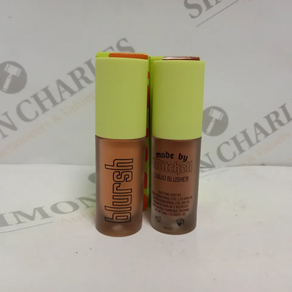 2 BOXED MADE BY MITCHELL LIQUID BLUSHER - TEACH EM PEACH AND MAKING MAUVES SHADES