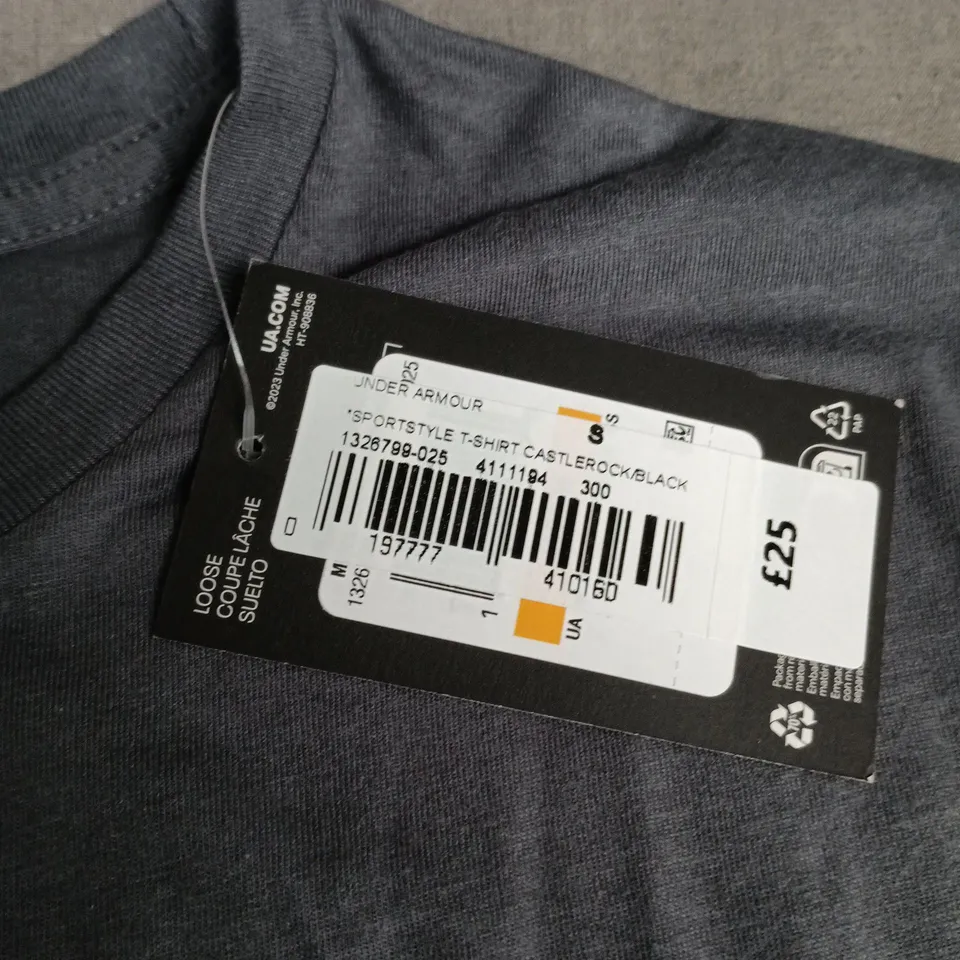 UNDER ARMOUR SPORTSTYLE T-SHIRT CASTLEROCK/BLACK, SIZE S