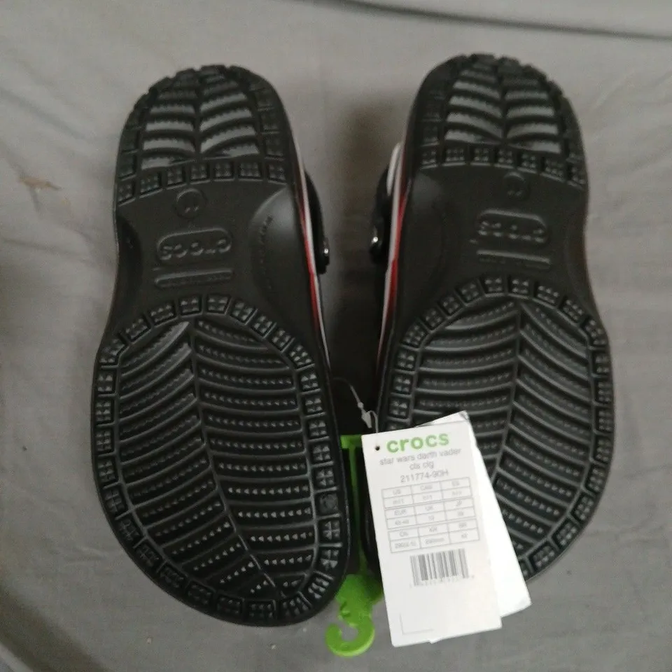 CROCS STAR WARS DARTH VADER CLOGS – UK 10 (EU 45-46) BLACK WITH RED TRIM