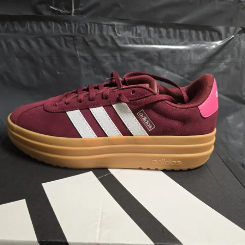 ADIDAS VL COURT BOLD JUNIOR SNEAKERS – BURGUNDY/MAROON UK 5.5