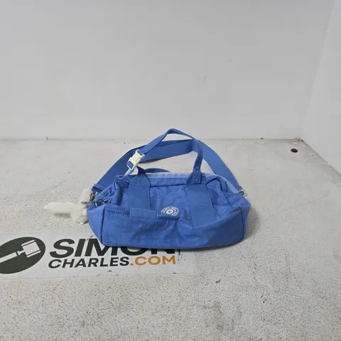 KIPLING BLUE CROSSBODY BAG WITH MONKEY KEYCHAIN