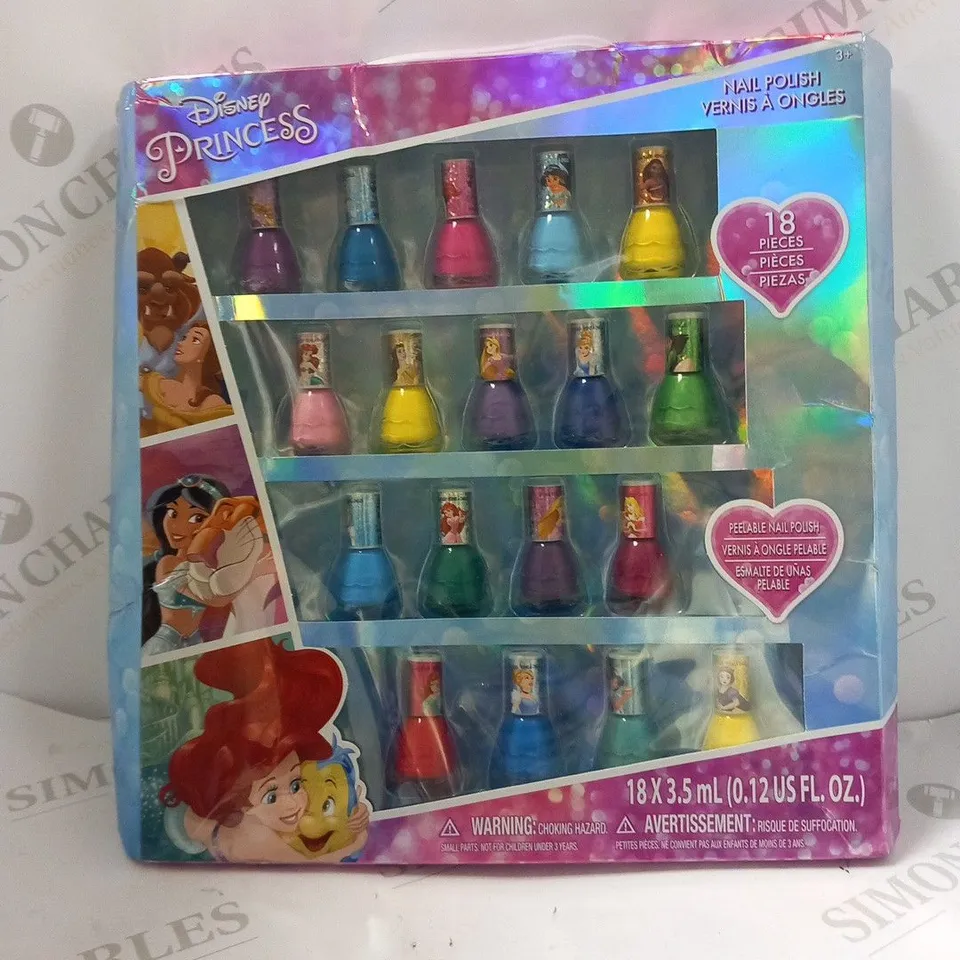2 DISNEY PRINCESS NAIL POLISH 18 PIECE SETS