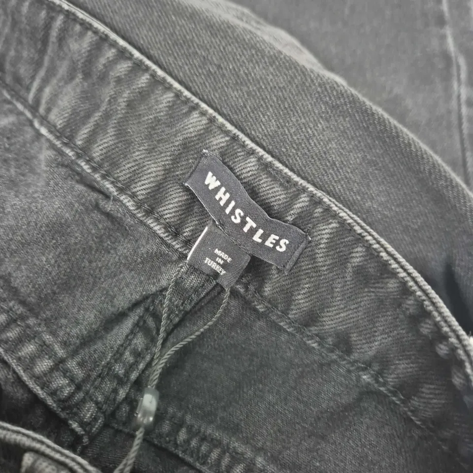 WHISTLES HOLLIE BUTTON FRONT JEANS IN BLACK - SIZE 32