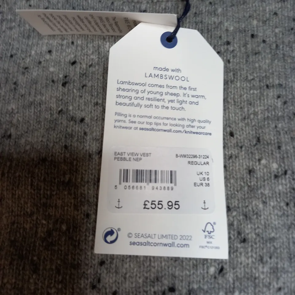 SEASALT CORNWALL EAST VIEW KNITTED VEST SIZE 10