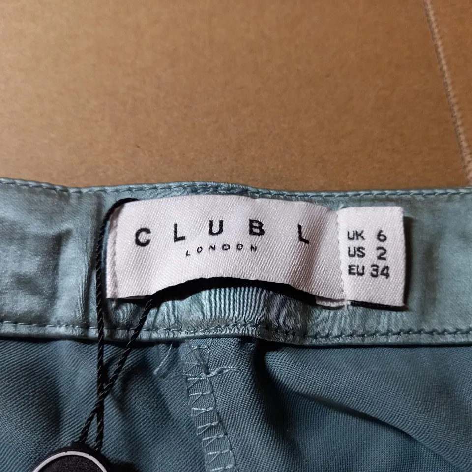 CLUB L LONDON TEAL TROUSERS - SIZE 6