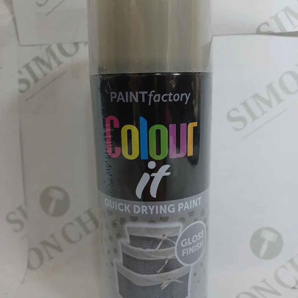 BOX OF 12 PAINT FACTORY COLOUR IT QUICK DRYING PAINT LIGHT GREY