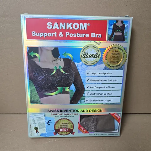 BOX OF APPROXIMATELY 15 SANKOM POSTURE AND SUPPORT BRAS SIZE M & L