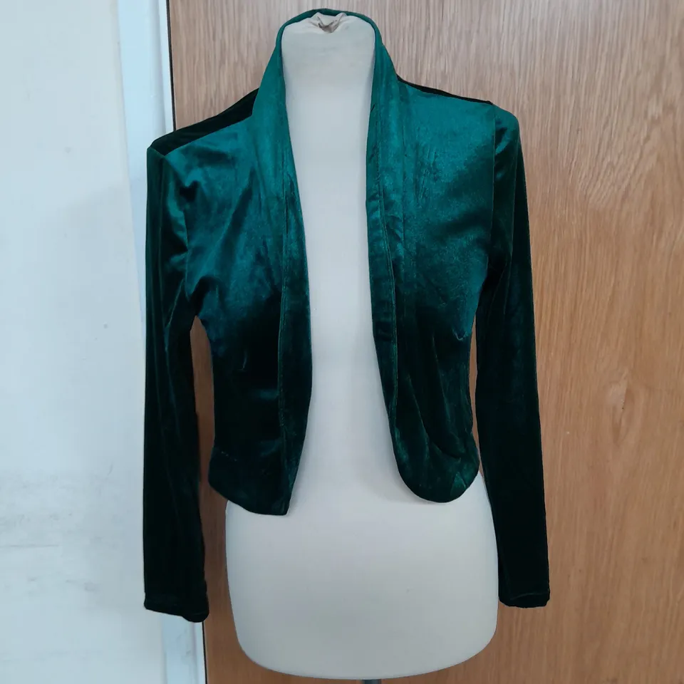 MINT LIMIT VELVET CARDIGAN SIZE M IN EMERALD GREEN