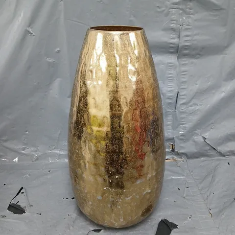CHAMPAGNE HAMMERED METAL VASE - COLLECTION ONLY