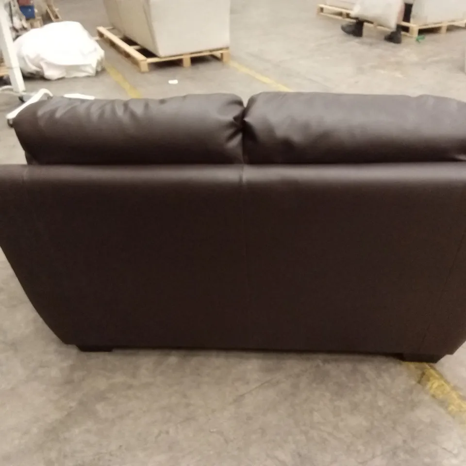 VERONA 2 SEATER LEATHER SOFA - BROWN
