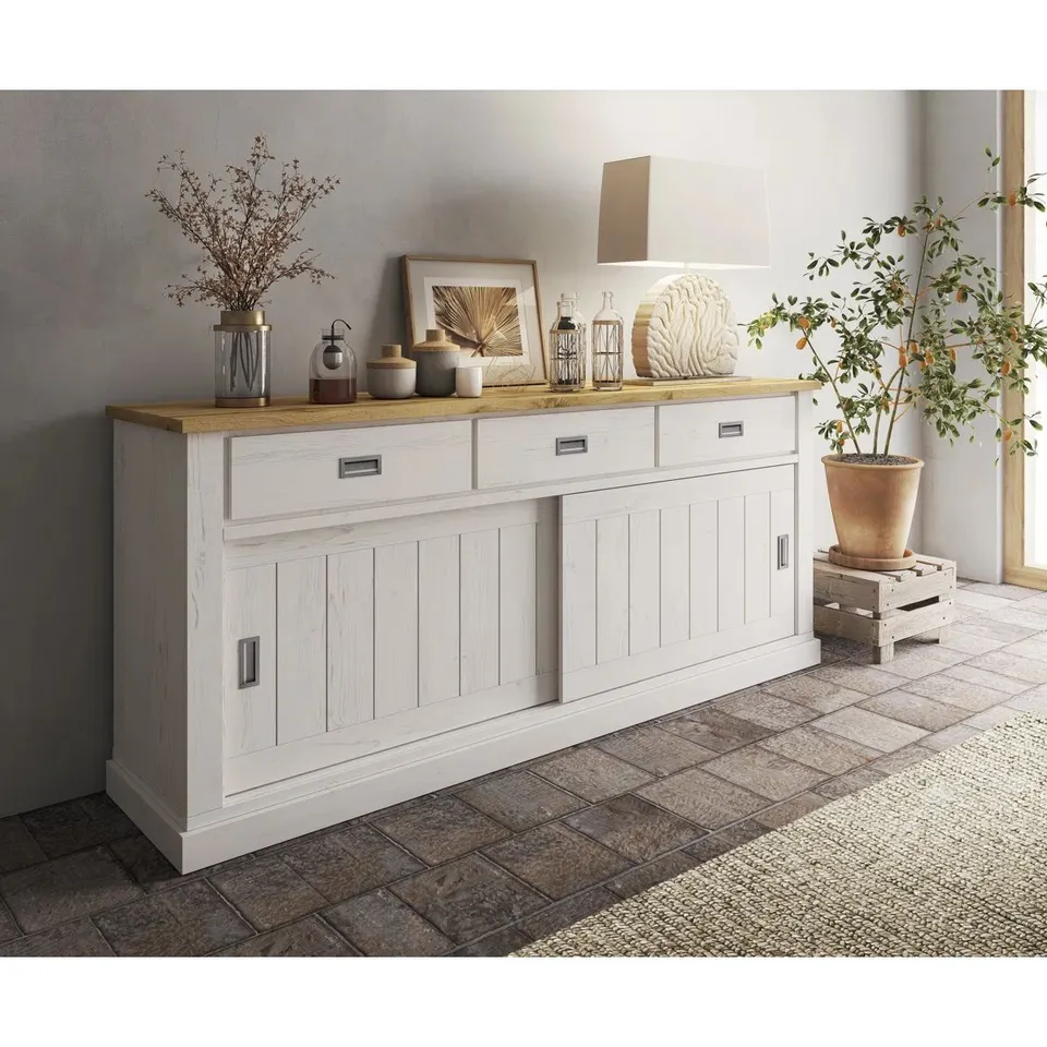 BOXED BALVIN CHEST OF DRAWERS VINCI ANDERSON PINE / WOTAN OAK [4 BOXES]