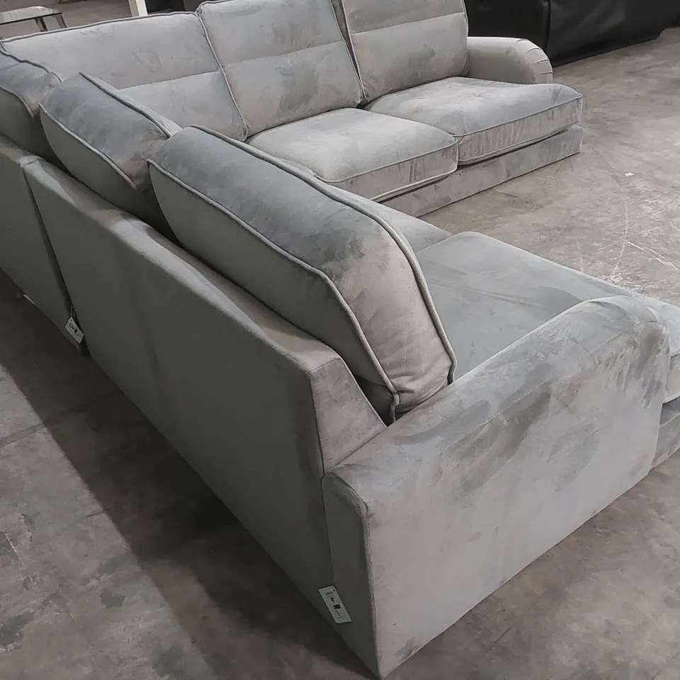 DESIGNER VELVET UPHOLSTERED CORNER SOFA 