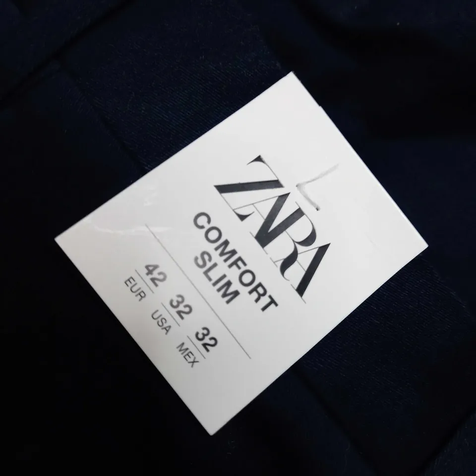ZARA NAVY COMORT FIT TROUSERS - SIZE W32