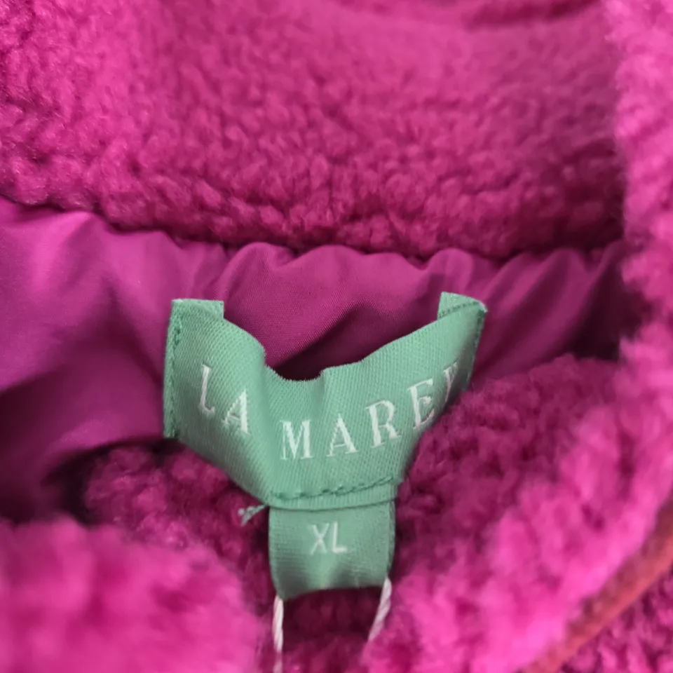 LA MAREY FLEECE COAT – PINK, SIZE XL
