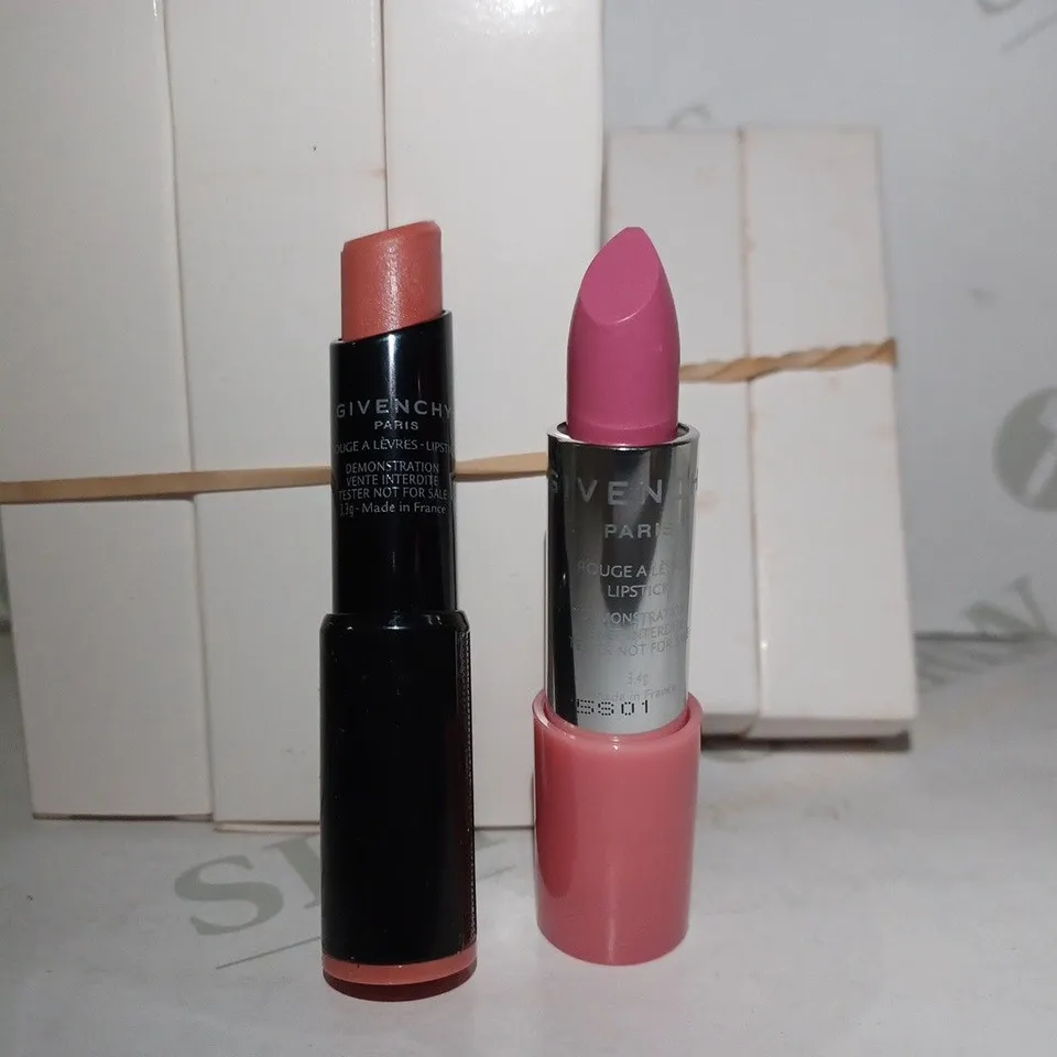LOT OF APPROX 12 ASSORTED GIVENCHY LIPSTICK TESTERS - 9 X 01 NUDE RAVAGEUR & 3 X 22 SEDUCTIVE ROSE