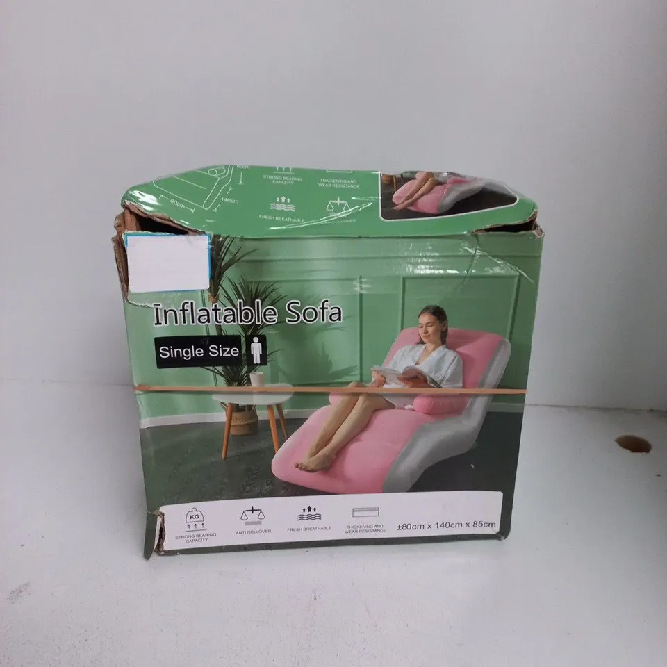 INFLATABLE SOFA – SINGLE SIZE (BOXED) BROWN/BLACK