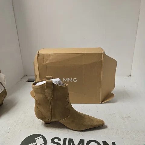 MNG WOMEN'S TAN SUEDE ANKLE BOOTS - EUR 39