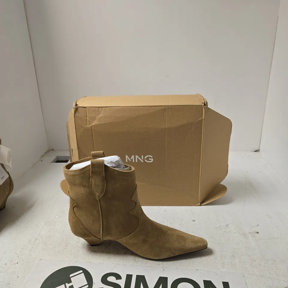 MNG WOMEN'S TAN SUEDE ANKLE BOOTS - EUR 39