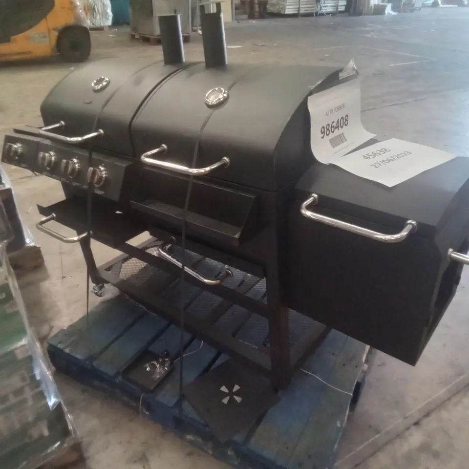 TOWER T978507 IGNITE MULTI XL GRILL BBQ WITH GAS/CHARCOAL/SMOKER/SIDE BURNER - BLACK
