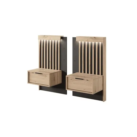 BOXED DUGAN 1 DRAWER BEDSIDE TABLE (SET OF 2)