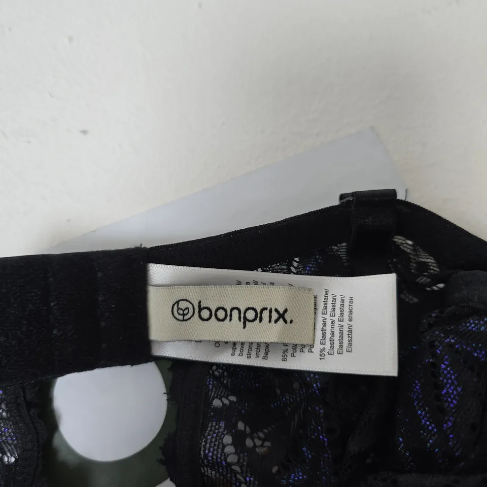 BONPRIX BLACK BODY WITH PURPLE FLORAL DETAIL SIZE 12