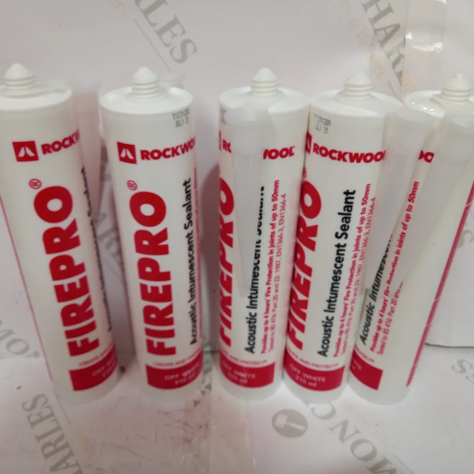BOX OF APPROXIMATELY 10 ROCKWOOL FIREPRO ACCOUSTIC INTUMESCENT SEALANT