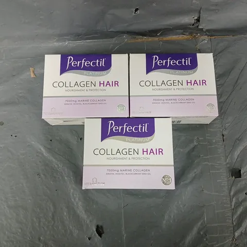 3 BOXES OF PERFECTIL PLATINIUM COLLAGEN HAIR 7000MG 