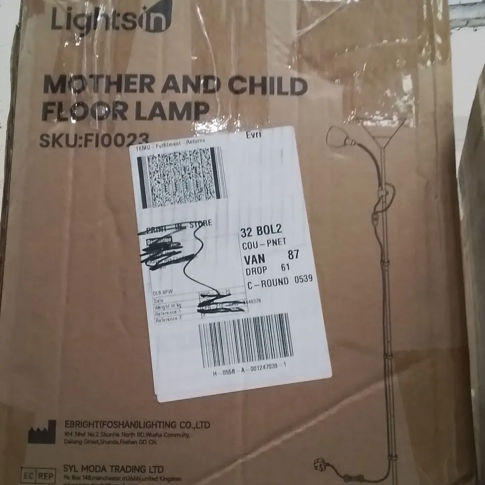 BOXED MOTHER AND CHILD FLOOR LAMP