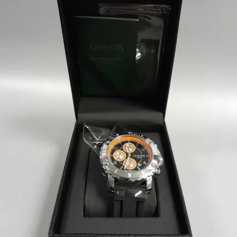 BOXED GAMAGES INNOVATOR STEEL BLACK WATCH