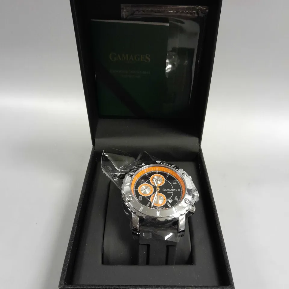 BOXED GAMAGES INNOVATOR STEEL BLACK WATCH 