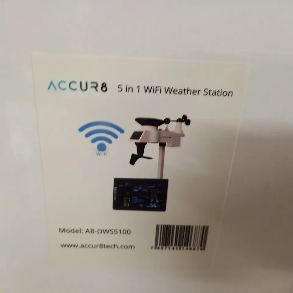 BOXED ACCUR8 5 IN 1 WIFI WEATHER STATIONS