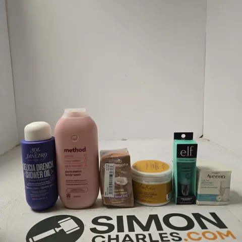 TOTE OF APPROXIMATELY 10 ASSORTED BEAUTY PRODUCTS INCLUDING SOL DE JANEIRO SHOWER OIL, METHOD BODY WASH AND ROZINO HAIR REMOVAL CREAM