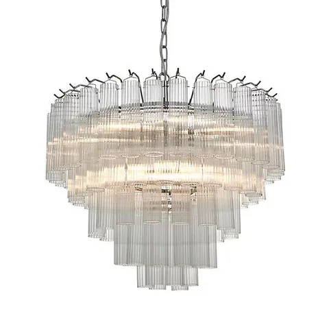 BOXED LUMINOSA TOULOUSE 12 LIGHT MULTI ARM LAMP CEILING PENDANT BRIGHT NICKEL