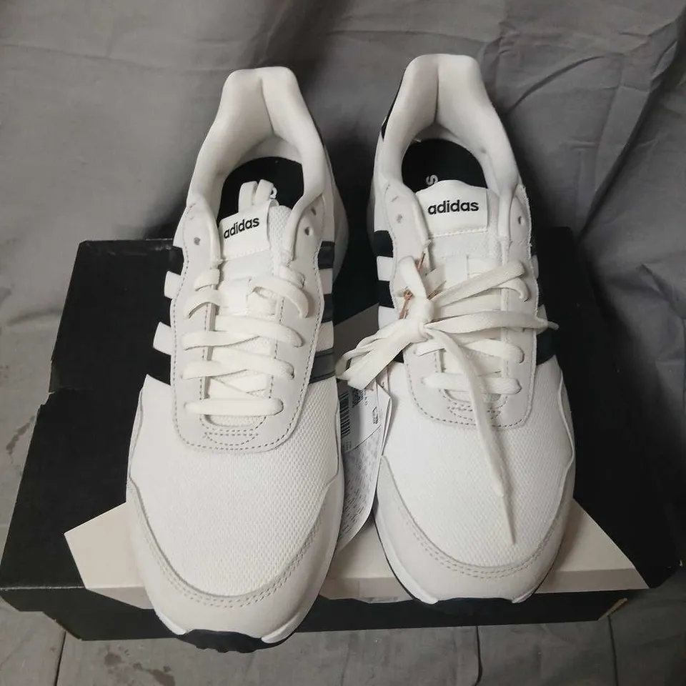 ADIDAS RUN 60S 4.0 WHITE TRAINERS – UK 9.5 (US 10) – BOXED