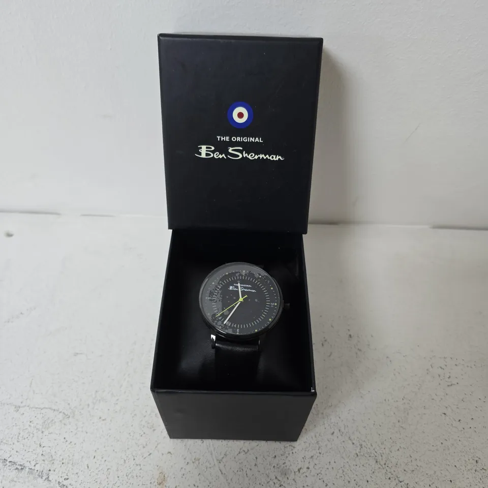 BOXED BEN SHERMAN BLACK DIAL WATCH