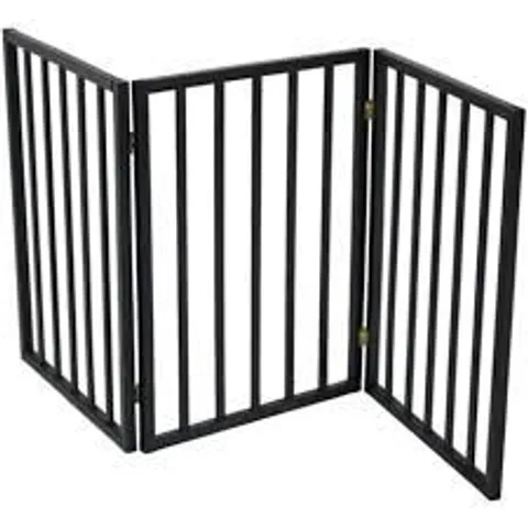 OYPLA BLACK DOG SAFETY FOLDING WOODEN PET GATE PORTABLE INDOOR BARRIER BOXED