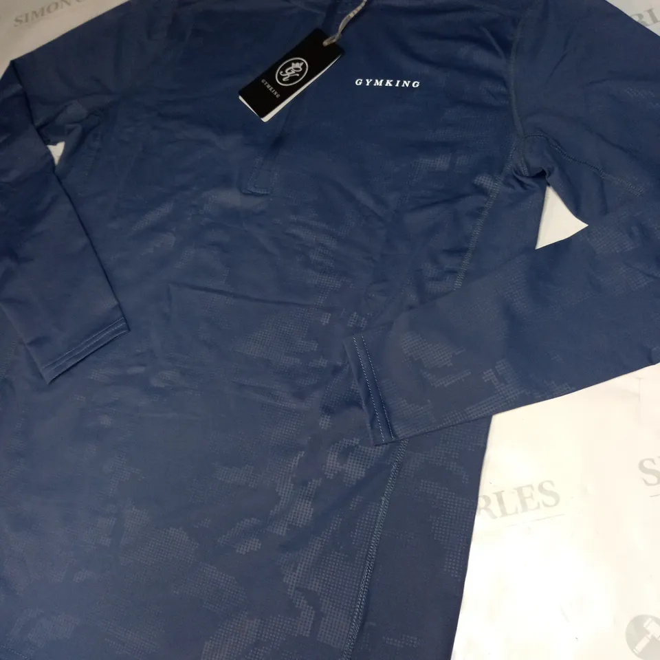 GYMKING DEBOSSED 1/4 ZIP FUNNEL SHIRT SIZE S 