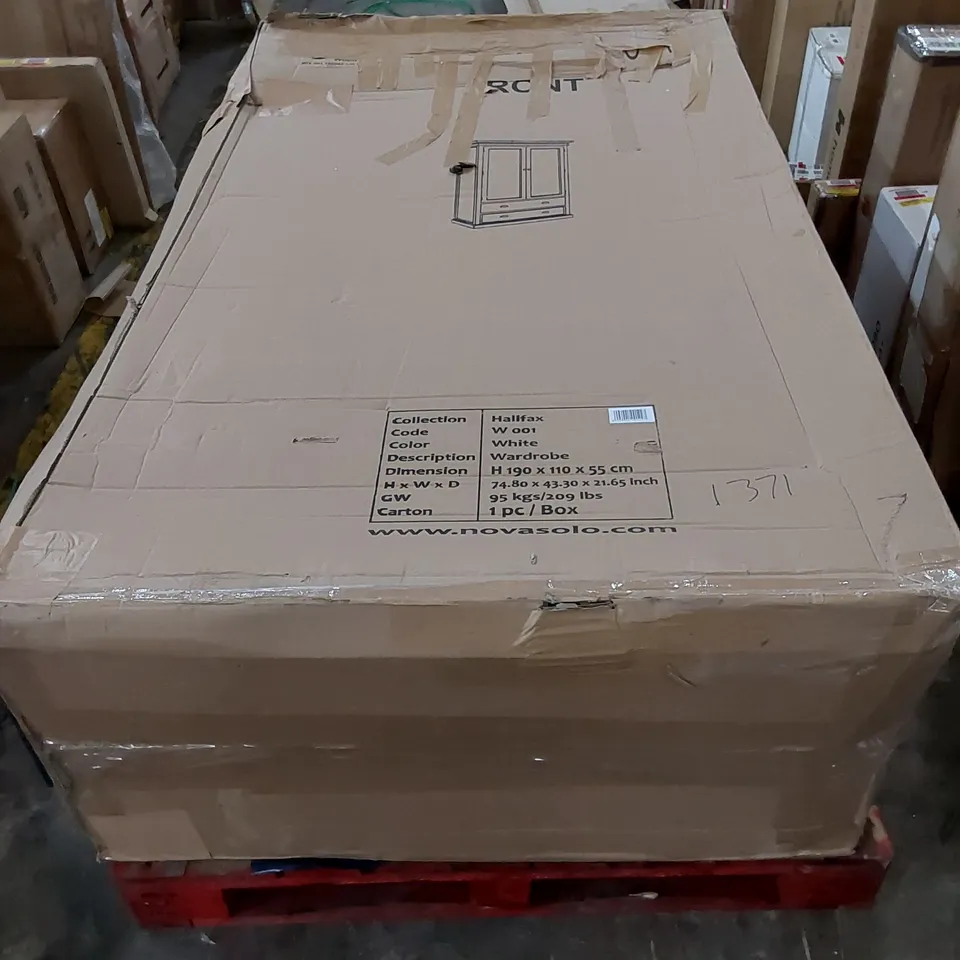BOXED HALIFAX 2-DRAWER 2-DRAWER WARDROBE - WHITE (1 BOX)