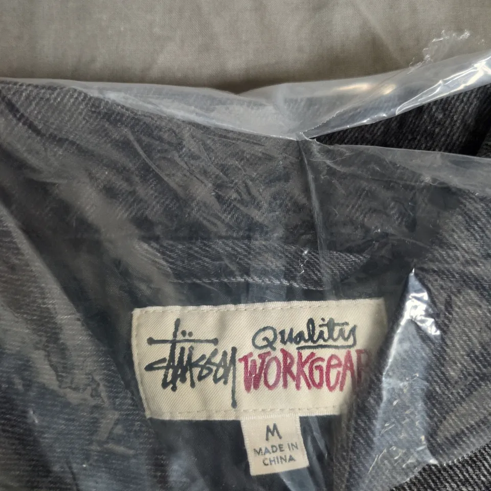 UK M STUSSY LINED DENIM TRUCKER JACKET – VINTAGE BLACK