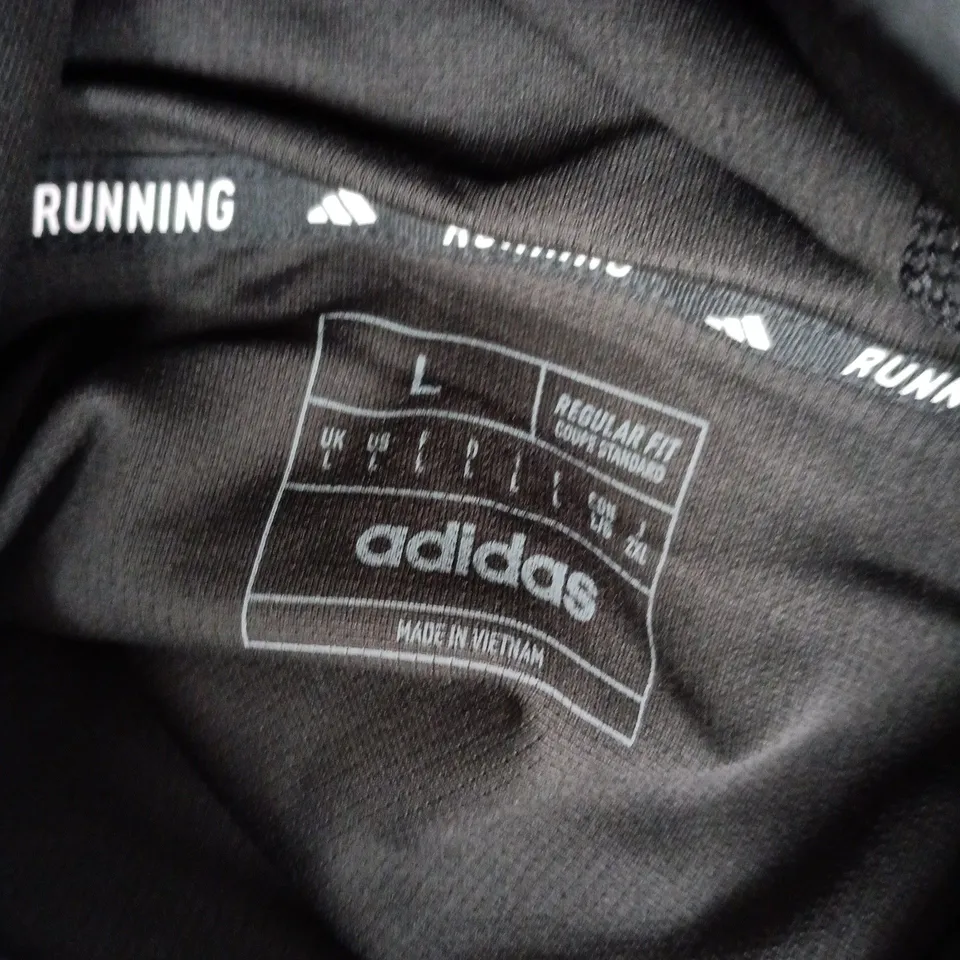ADIDAS RUNNING HOODIE - BLACK, SIZE L (UK)
