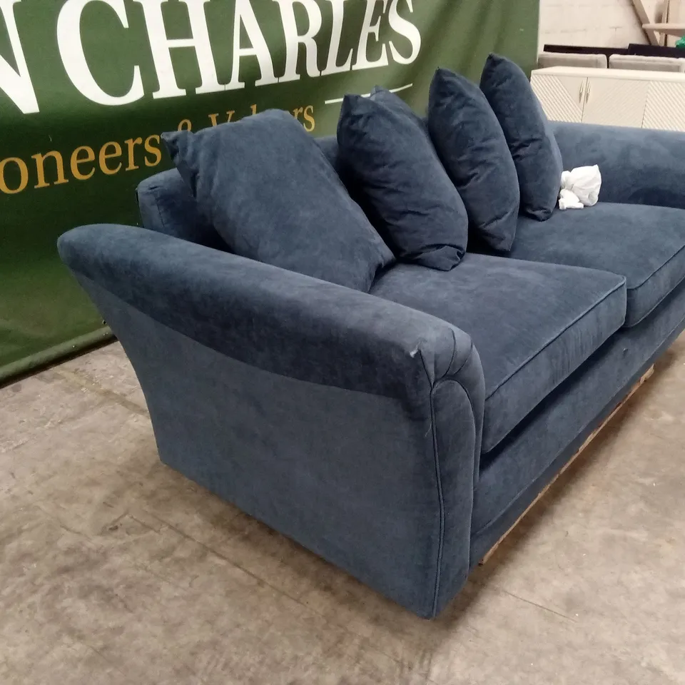 DURY FABRIC 3 SEATER SCATTER BACK SOFA - BLUE RRP £499