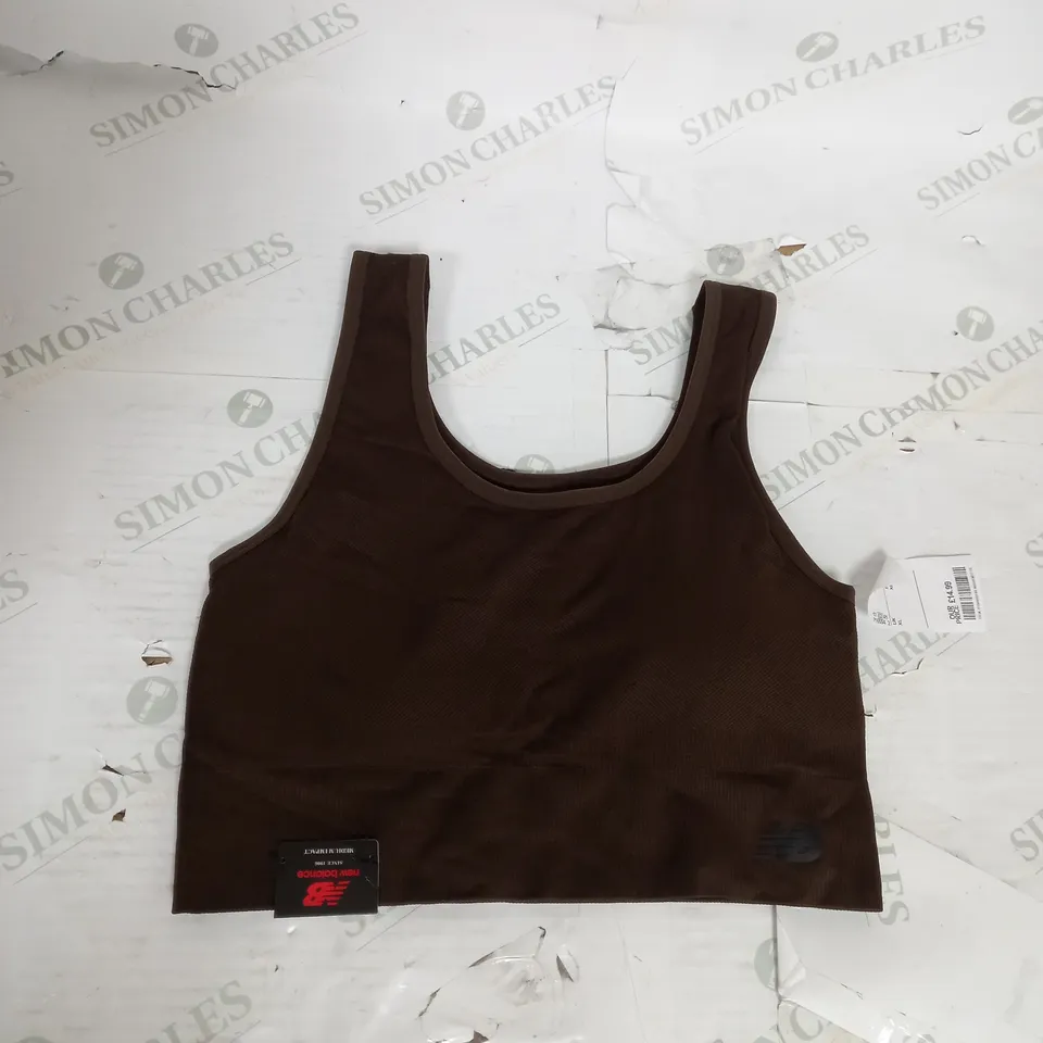 NEW BALANCE SPORTS BRA IN BROWN SIZE XL