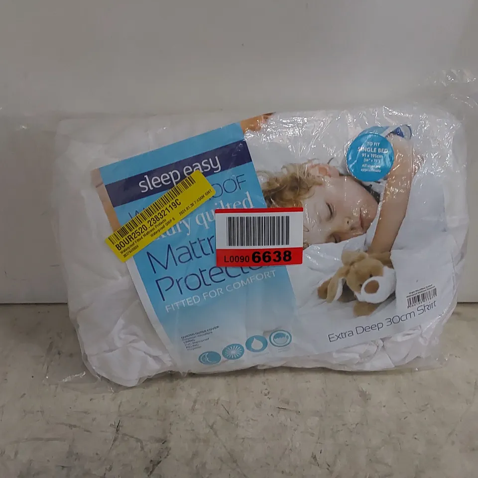 BAGGED WATERPROOF FITTED SINGLE MATTRESS PROTECTOR (1 ITEM)