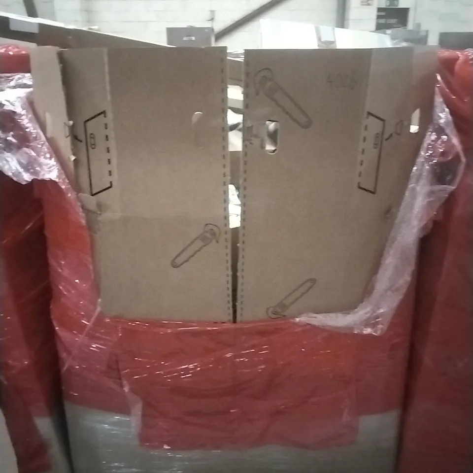 PALLET OF ASSORTED HOUSEHOLD GOODS AND PRODUCTS TO INCLUDE; SCOOTER, PET TRANSPORT BAG, PULL UP BAR, BOXED FURNITURE ETC