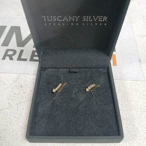 TUSCANY SILVER STERLING SILVER EARRINGS – CLEAR STONES 